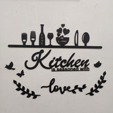 Kitchen is Seasoned with Love Wooden Wall Art